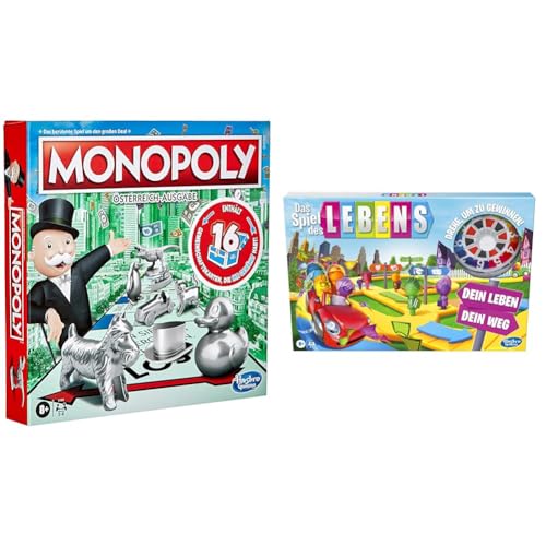 Monopoly & Hasbro Das Spiel des Lebens, Brettspiel für die ganze Familie für 2 – 4 Spieler, für Kinder ab 8 Jahren, enthält Bunte Stifte von Hasbro Gaming