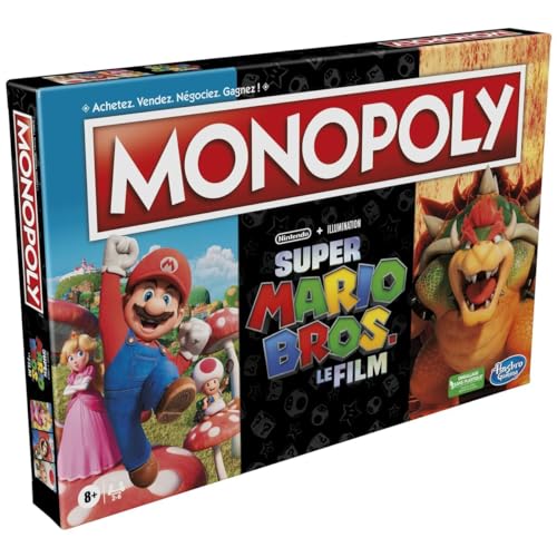Hasbro Gaming Monopoly Edition Film Super Mario Bros., Brettspiel für Kinder, inklusive Bowser Pion (französische Version) von Hasbro Gaming