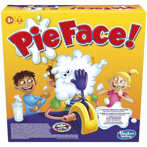 Pie Face Familienspiel - Deutsche Fassung, überraschendes Spiel für Kinder ab 5 Jahren und Erwachsene mit Sprühschaum (Nicht enthalten) von Hasbro Gaming