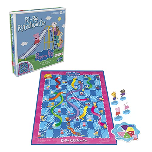 Ri-Ra Rutschpartie Peppa Wutz Edition Brettspiel für Kinder ab 3 Jahren, für 2 – 4 Spieler von Hasbro Gaming