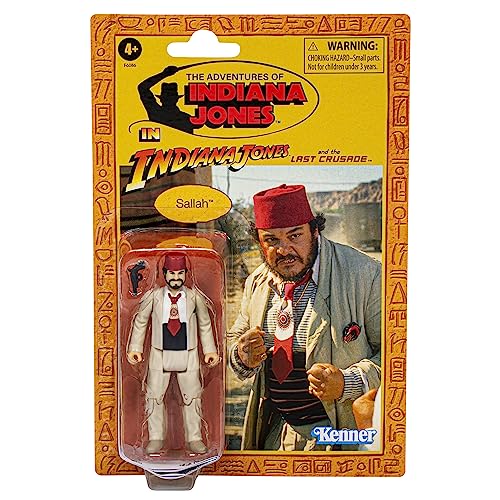 Indiana Jones und der letzte Kreuzzug Retro Collection Sallah Action-Figur, Indiana Jones Action-Figur, 9,5 cm von Hasbro