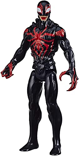 Hasbro E8729 Spider-Man Maximum Venom Titan Hero Miles Morales Action-Figur, inspiriert durch das Marvel Universe, Blast Gear-kompatibler Rücken-Port, ab 4 Jahren von Marvel