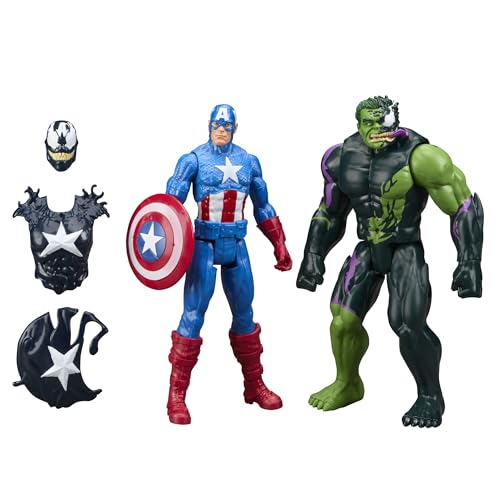 Marvel Avengers VenomVersus Titan Hero Serie venomisierter Captain America & venomisierter Hulk Action-Figuren von Hasbro Marvel