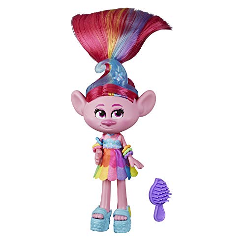 DreamWorks Trolls Glamour Poppy Fashion Puppe mit Kleid, Schuhen und mehr, inspiriert vom Film Trolls World Tour, Spielzeug für Mädchen ab 4 Jahren von Hasbro Trolls