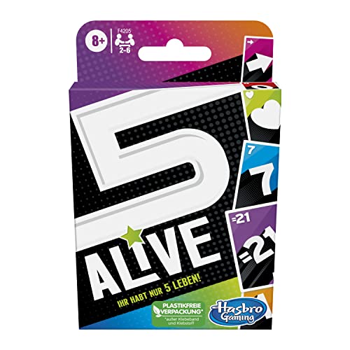 Hasbro Gaming Five Alive Kartenspiel, schnelles Strategiespiel für Kinder ab 8 Jahren und die ganze Familie, spannendes Kartenspiel, abwechslungsreiche für gemütliche Abende Hasbro Gaming Five Alive Kartenspiel, schnelles Strategiespiel für Kinder ab 8 Jahren und die ganze Familie, spannendes Kartenspiel, abwechslungsreiche für gemütliche Abende von Hasbro Gaming