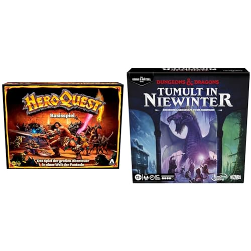 Avalon Hill HeroQuest Basisspiel, Dungeon Crawler Fantasie-Abenteuerspiel mit Miniaturen & Dungeons & Dragons: Tumult in Niewinter, EIN Krimi- und Rätselspiel von Hasbro