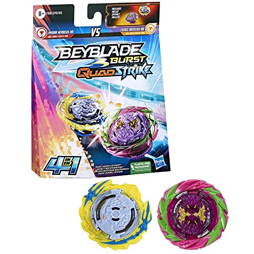 Beyblade Burst QuadStrike Fierce Bazilisk B8 und Hydra Kerbeus K8 Kreisel Doppelpack, Battle Kreisel Spielzeug von Hasbro