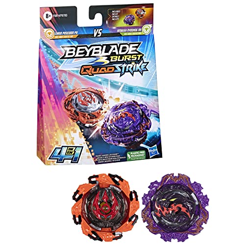 Beyblade Burst QuadStrike Dual Pack 2 x Wettkampfkreisel Ambush Nyddhog N8 und Chain Poseidon P8 Beyblade Burst QuadStrike Dual Pack 2 x Wettkampfkreisel Ambush Nyddhog N8 und Chain Poseidon P8 von Hasbro