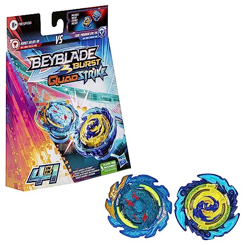 Beyblade Burst QuadStrike Komet Helios H8 und Tidal Pandora Epic P8 Kreisel Doppelpack, Battle Kreisel Spielzeug von Hasbro
