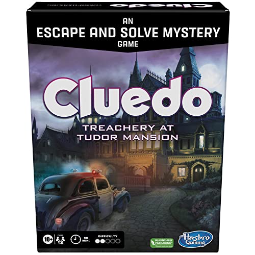 Hasbro Gaming Cluedo Treachery at Tudor Mansion, An Escape & Solve Mystery Game, Cooperative Family Brettspiel, Mystery Games for Ages 10+, 1-6 Player, Mehrfarbig von Hasbro Gaming