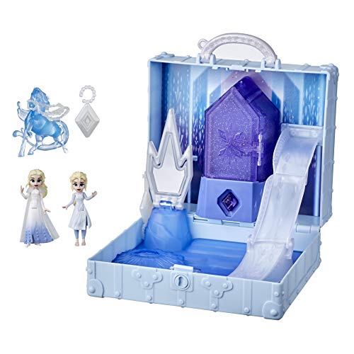 Disney Die Eiskönigin 2 Pop-Up Abenteuer Ahtohallan Abenteuer Spielset mit Griff, inklusive 2 ELSA Puppen, Spielzeug für Kinder von Frozen