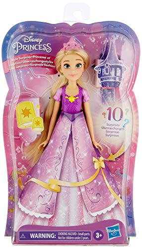 Disney Prinzessin Überraschungsstyles Rapunzel Modepuppe mit 10 Modeaccessoires, Spielzeug mit Überraschungen für Mädchen ab 3 Jahren von Disney Princess