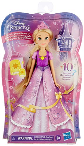 Disney Prinzessin Überraschungsstyles Rapunzel Modepuppe mit 10 Modeaccessoires, Spielzeug mit Überraschungen für Mädchen ab 3 Jahren von Disney Princess