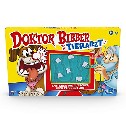 Hasbro Gaming Doktor Bibber Tierarzt Spiel für 2 oder mehr Spieler, für Kinder ab 6 Jahren, mit lustigen Geräuschen und Alarm von Hasbro Gaming