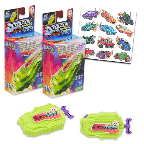 Dual Beyblade String Launcher Set - Bundle mit 2 Beyblade String Launchers Quad Strike, Links/Rechts SpinPlus Tattoos | Beyblade Launcher Set für Kinder Dual Beyblade String Launcher Set - Bundle mit 2 Beyblade String Launchers Quad Strike, Links/Rechts SpinPlus Tattoos | Beyblade Launcher Set für Kinder von Hasbro