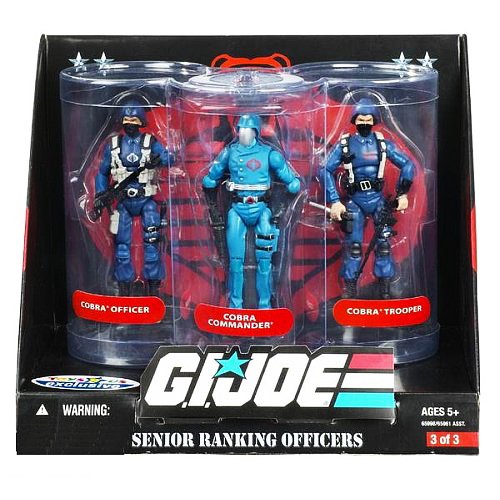 GI Joe - Celebrate 25th Anniversary - Collector Edition - ToysRus Exclusive - SENIOR RANKING OFFICERS 3 Pack - Cobra Officer & Cobra Commander & Cobra Trooper - Set 3 of 3 von Hasbro