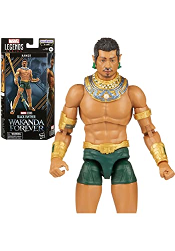 Marvel Hasbro Legends Series Black Panther Wakanda Forever, 15 cm große Namor Figur, 3 Accessoires, 1 Build-A-Figure Element Marvel Hasbro Legends Series Black Panther Wakanda Forever, 15 cm große Namor Figur, 3 Accessoires, 1 Build-A-Figure Element von Marvel