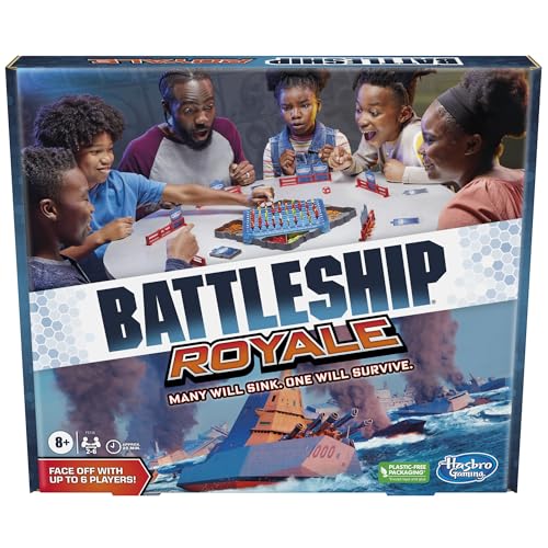 Battleship Royale Partyspiel für 2 bis 6 Spieler, Schlachtschiff, Gesellschaftsspiel für Gruppen, Familienspiele ab 8 Jahren (Amazon Exclusive) von Battleship