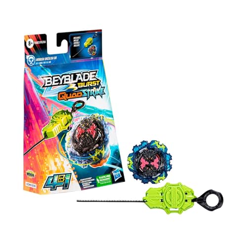 Hasbro Beyblade- Beyblade Burst QuadStrike, Starter Pack mit Wettkampfkreisel Ambush Bazilisk B8 Typ Angriff/Balance und Launcher, F6807ES0 von Hasbro