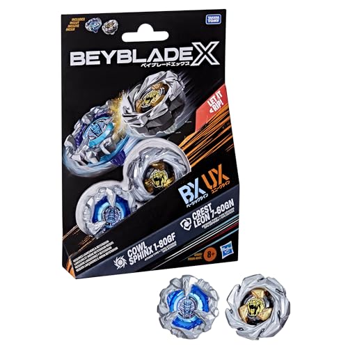 Hasbro Beyblade X Cowl Sphinx 1-80GF BX & Crest Leon 7-60GN UX Dual Pack Set Hasbro Beyblade X Cowl Sphinx 1-80GF BX & Crest Leon 7-60GN UX Dual Pack Set von Hasbro