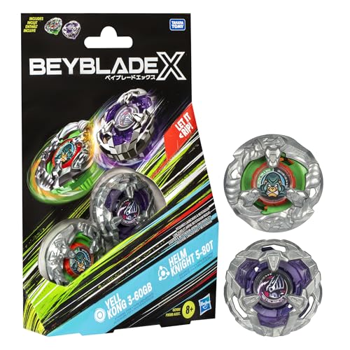 Beyblade X Yell Kong 3-60GB and Helm Knight 5-80T Kreisel Dual Pack, Set Beyblade X Yell Kong 3-60GB and Helm Knight 5-80T Kreisel Dual Pack, Set von Hasbro