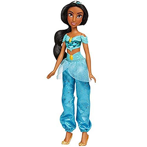 Disney Prinzessin Schimmerglanz Jasmin Puppe, Modepuppe mit Hose und Accessoires, Spielzeug für Kinder ab 3 Jahren von Disney Princess