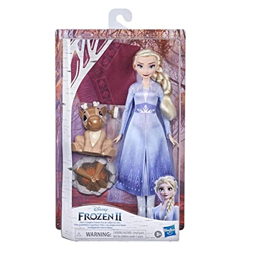 Hasbro Disney Die Eiskönigin 2 Elsas gemütliches Lagerfeuer, ELSA Puppe mit Kleid und langem blondem Haar, Baby-Rentier, Accessoires, ab 3 Jahren von Hasbro Disney Die Eiskönigin