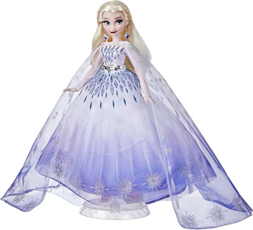 Disney Prinzessin Style Serie Weihnachtsedition Elsa, Modepuppe mit Accessoires, Sammlerpuppe für Kinder ab 6 Jahren von Hasbro Disney Prinzessinnen