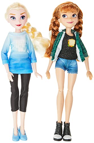 Disney Prinzessinnen Comfy Squad ELSA und Anna, Puppen zum Film Chaos im Netz mit Freizeit-Outfit und Zubehör von Disney Princess