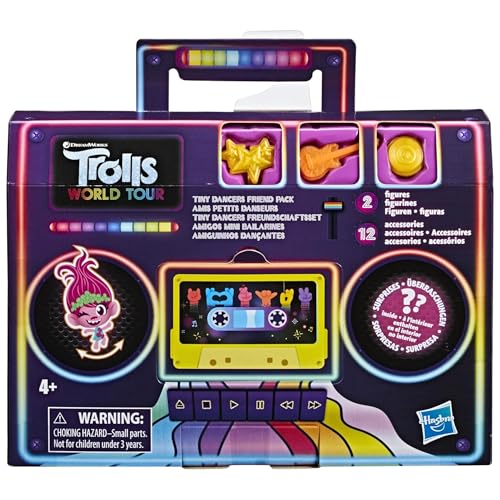 DreamWorks Trolls Tiny Dancers Freundschaftsset mit 2 Tiny Dancers Figuren, 2 Armbändern und 10 Charms, inspiriert durch den Film Trolls World Tour von Hasbro Trolls