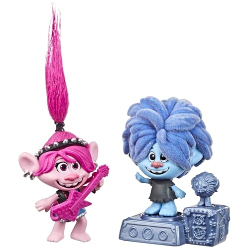 Hasbro DreamWorks Trolls World Tour Rock City Wackelspaß mit 2 Figuren, 1 mit Wackelbewegung plus Sockel, Spielzeug zum Film Trolls World Tour von Hasbro Trolls