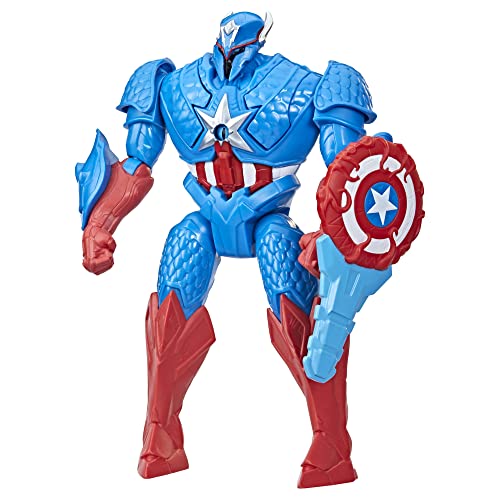 Marvel Hasbro Avengers Mech Strike Monster Hunters Hunter Suit Captain America Spielzeug, 20 cm große Deluxe-Figur, ab 4 Jahren, Mehrfarbig, F5072 von Marvel
