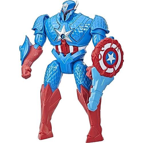 Marvel Hasbro Avengers Mech Strike Monster Hunters Hunter Suit Captain America Spielzeug, 20 cm große Deluxe-Figur, ab 4 Jahren, Mehrfarbig, F5072 von Marvel