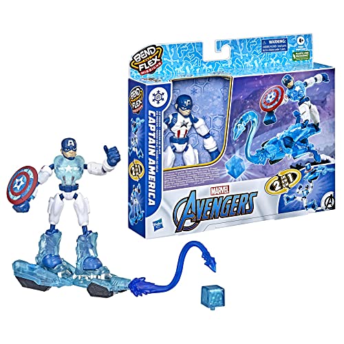 Hasbro Marvel Avengers Bend and Flex Missions Captain America Ice Mission Figure, 15-cm-Scale Bendable Toy for Ages 4 and Up, Multicolor, F5868 von Marvel