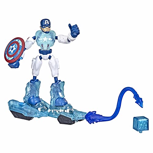 Hasbro Marvel Avengers Bend and Flex Missions Captain America EIS-Mission, 15 cm große biegbare Figur für Kinder ab 4 Jahren, F5868, Multi, One Size von Hasbro