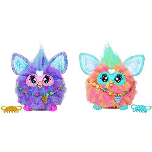 Hasbro Furby interaktives Spielzeug (lila) Deutsche Version & interaktives Spielzeug (orange) Deutsche Version von Hasbro