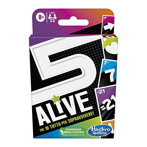 5 Alive Kartenspiel, rasantes Spiel für Kinder und Familien, Familienspiel, schnelles Kartenspiel für 2 − 6 Spieler von Hasbro Gaming