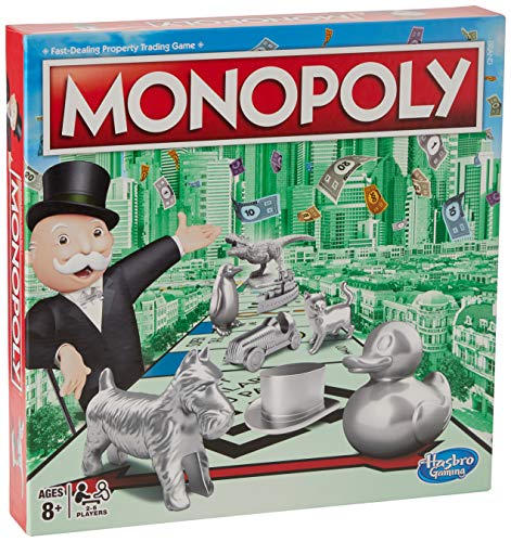 Hasbro C1009302 Monopoly Classic, klassisches Brettspiel für die ganze Familie für 2 bis 6 Spieler, für Kinder ab 8 Jahren (englische Sprachausgabe) von Hasbro