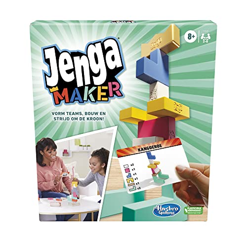 Hasbro Jenga Maker, Authentische Hartholzblöcke, Turmbauen, Spiel für Kinder ab 8 Jahren, Spiel für 2-6 Spieler von Hasbro Gaming