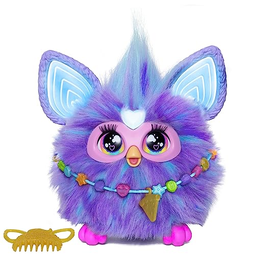 Hasbro Furby Interaktives Spielzeug, Lila Sprachaktiviert, für Jungen und Mädchen ab 6 Jahren, 15 Mode-Accessoires, Animatronisches Plüschspielzeug für Jungen und Mädchen - Spanische Version von Hasbro