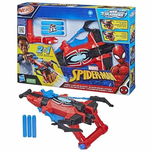 Marvel Spider-Man Dart & Splash Blaster, Superhelden-Spielzeug ab 5 Jahren, Nerf Spider-Man Blaster, spritzt Wasser von SPIDER-MAN