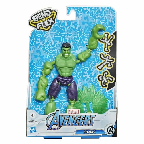 Hasbro Marvel Avengers Bend And Flex Action-Figur, 15 cm große biegbare Hulk Figur, enthält ein Effekt-Accessoire, für Kids ab 6 Jahren von Marvel