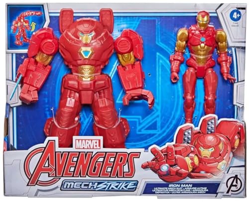 Hasbro Marvel Avengers Mech Strike 20 cm große Action-Figur, Iron Man mit ultimativer Mech Rüstung, für Kinder ab 4 Jahren von Marvel