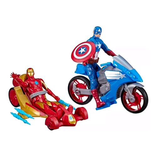 Hasbro Marvel Avengers Titan Hero Iron Man und Captain America Spielset mit Rolling Rescue Fahrzeug von Hasbro