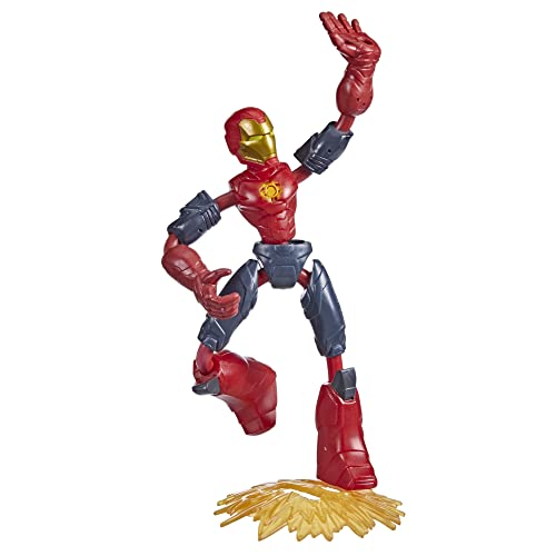 Marvel Avengers Bend and Flex Missions Iron Man Feuer-Mission, 15 cm große biegbare Figur für Kinder ab 4 Jahren von AVENGERS