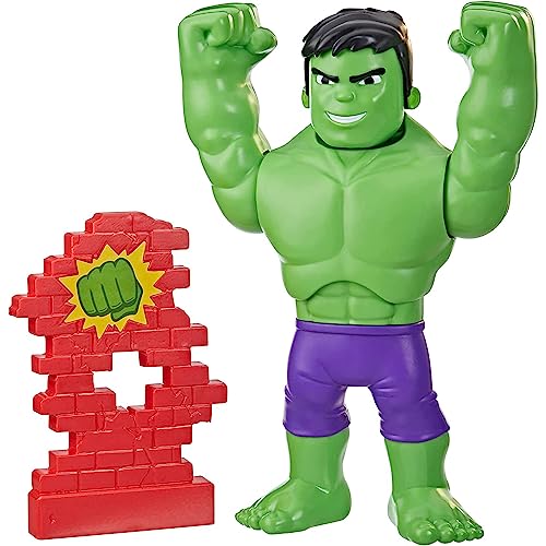 Marvel Hasbro Spidey and His Amazing Friends Schmetter-Power Hulk Vorschulspielzeug, 25 cm große Hulk Action-Figur, ab 3 Jahren, Multi, F5067 von Marvel