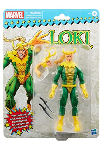 Marvel Legends Series Loki, Retroverpackung, 15 cm große Action-Figur, 3 Accessoires von Marvel