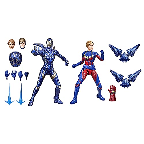 Hasbro Marvel Legends Series 15 cm große Captain Marvel und Rescue Armor Figuren 2er-Pack, Infinity Saga, Premium-Design und 12 Accessoires, F0190, Mehrfarbig von Marvel