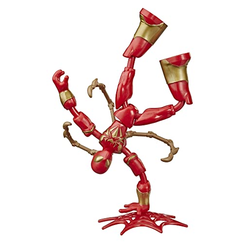 Marvel Spider-Man Bend and Flex Iron Spider Figur, 15 cm große biegbare Figur, enthält Effekt-Accessoires, ab 6 Jahren von SPIDER-MAN