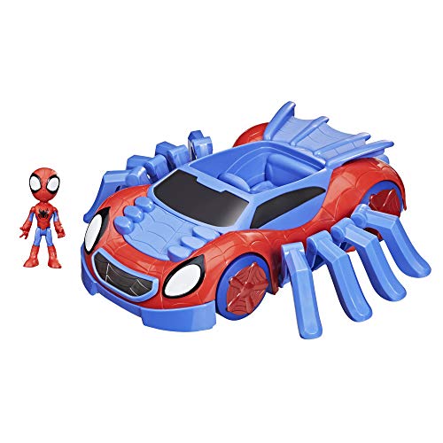Hasbro F1460 Marvel Spidey and His Amazing Friends Super Spinnen-Krabbler mit Rammbock und 10 cm großer Spidey Figur, ab 3 Jahren, Mehrfarbig, Einzigartig von Hasbro
